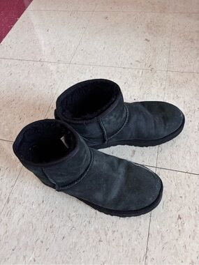 UGG Black Short Suede Ankle Boots